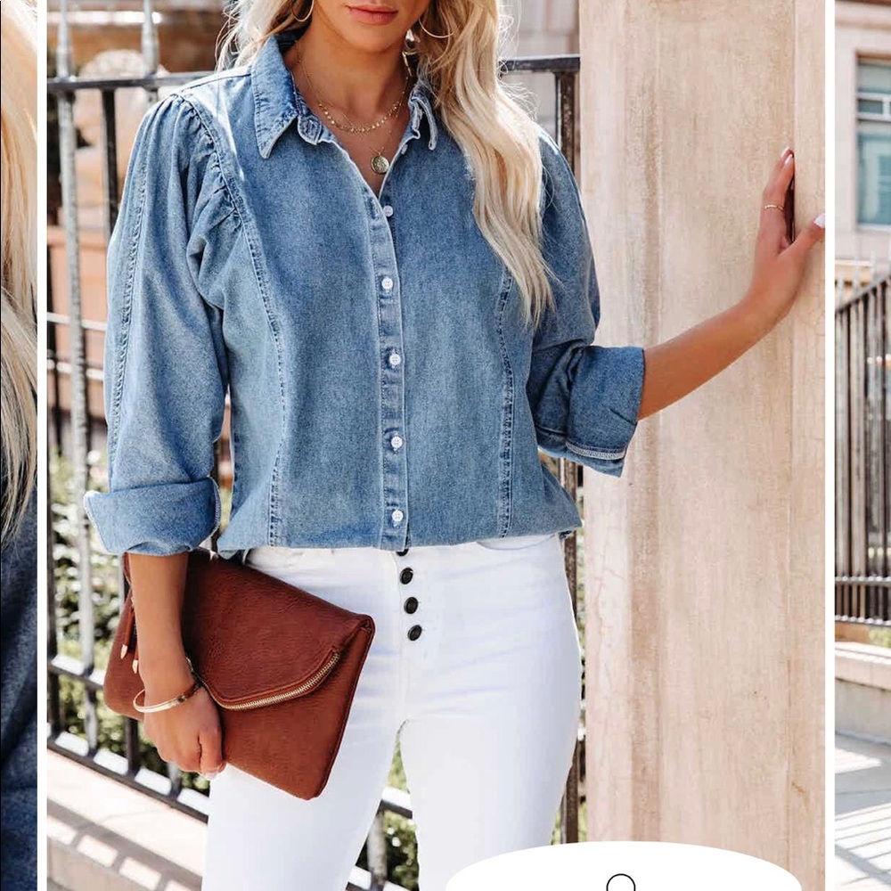 Vici Brooker Denim button down top